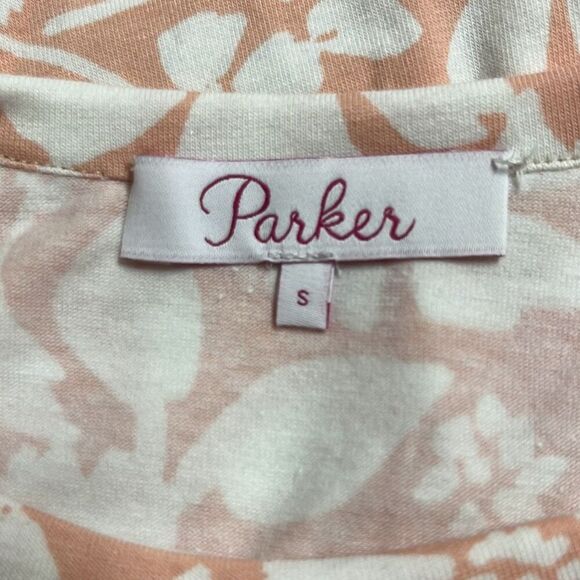 Parker Orange Floral Poppy Top Small Short Puff Sleeves Ruffles NWT $178 MSRP - Picture 6 of 10